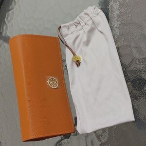 Tori Burch glasses case orange with dust bag